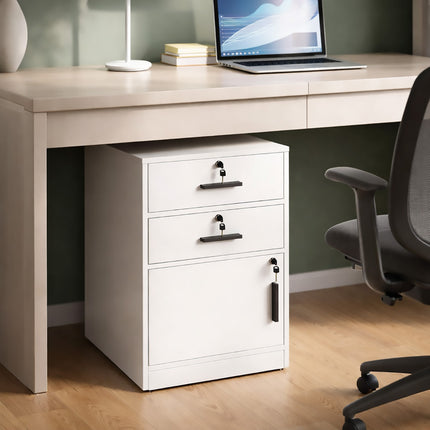 Vertical Steel File Cabinet 2 Drawer Sturdy Office Storage Lockable Heavy Duty