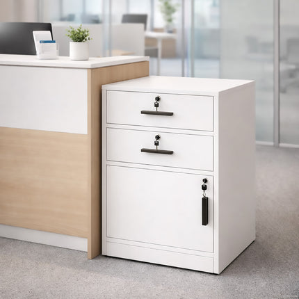 Vertical Steel File Cabinet 2 Drawer Sturdy Office Storage Lockable Heavy Duty