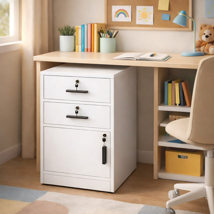 Vertical Steel File Cabinet 2 Drawer Sturdy Office Storage Lockable Heavy Duty