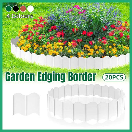 20PCS Garden Edging Fence Decorative Plastic Lawn Border Panels Landscaping