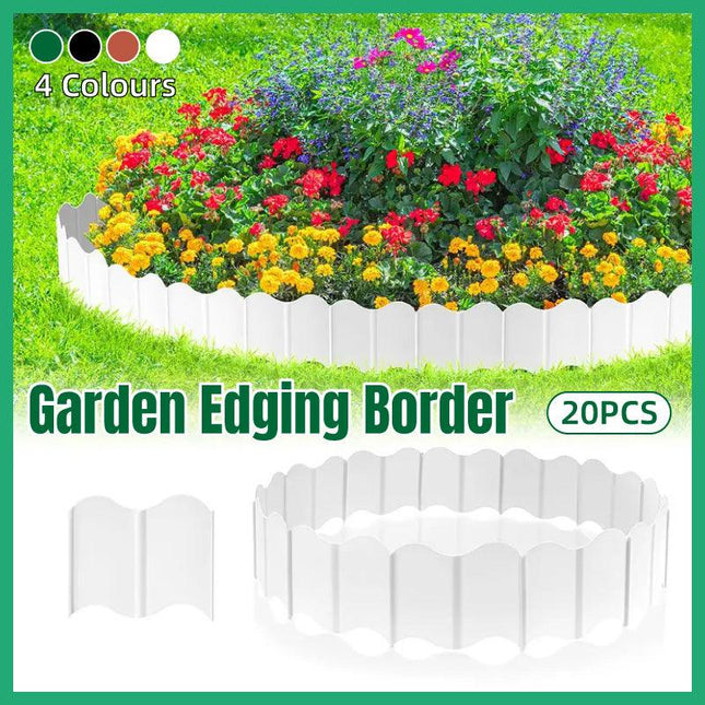 20PCS Garden Edging Fence Decorative Plastic Lawn Border Panels Landscaping