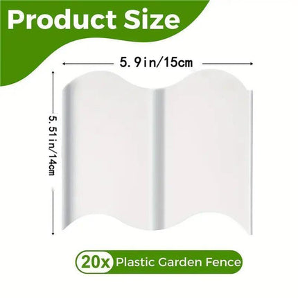20PCS Garden Edging Fence Decorative Plastic Lawn Border Panels Landscaping