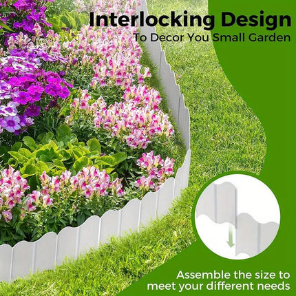 20PCS Garden Edging Fence Decorative Plastic Lawn Border Panels Landscaping