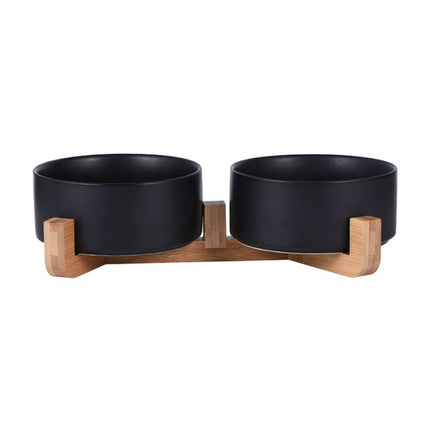 Ceramic Pet Bowl Double Cat Food Bowl Dog Water Bowl Feeding Drinking Bowl Set