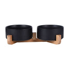Ceramic Pet Bowl Double Cat Food Bowl Dog Water Bowl Feeding Drinking Bowl Set