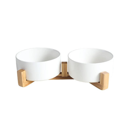 Ceramic Pet Bowl Double Cat Food Bowl Dog Water Bowl Feeding Drinking Bowl Set