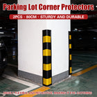 2PCS Parking Lot Corner Protector Heavy Duty Rubber Highlight Reflection Durable