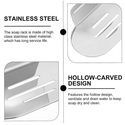 Stainless Steel Soap Dish Bathroom Soap Box Wall Mounted Rack Hanger for Shower