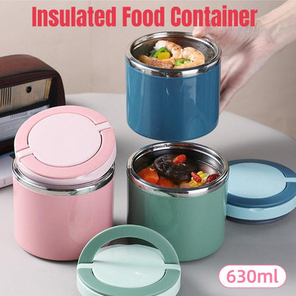 Stainless Steel Insulated Lunch Box Bento Box Thermal Food Container Breakfast