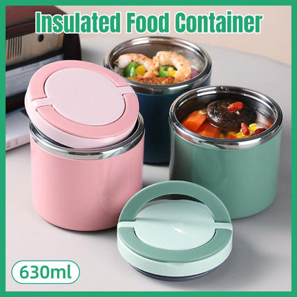 Stainless Steel Insulated Lunch Box Bento Box Thermal Food Container Breakfast