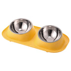 Pet Food Bowls Double Stainless Steel Cat Dog Feeding Bowls Non Slip Easy Clean