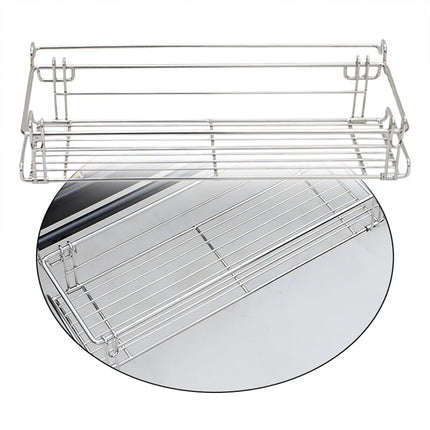 Folding Table Extension Rack Outdoor Camping Storage Shelf With Hanging Basket