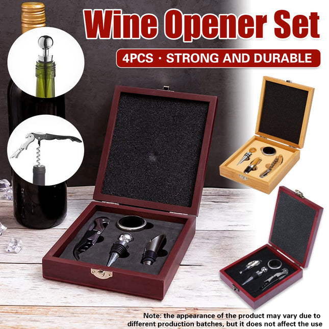 4PCS Wine Opener Set Stainless Steel Durable for Home Bar Wine Lovers Gifts
