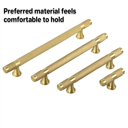 Copper Cabinet Handles 4 Sizes Gold Light Luxury Pulls for Drawer Wardrobe Door