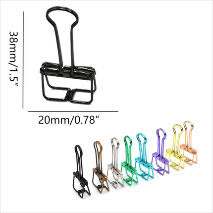 Solid Color Hollow Out Swallowtail Metal Binder Bookmark Clips Office Supplies