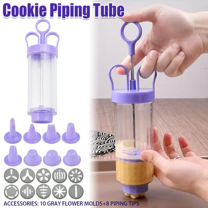 Cookie Gun With Molds Icing Piping Tool Baking Decorating Set For Cake Cupcake