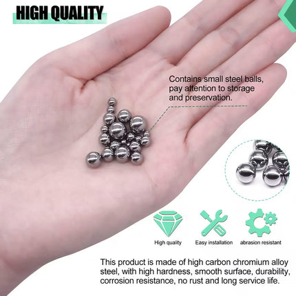600PCS Stainless Steel Metric Ball Bearing Set Precision Steel Ball for Use DIY