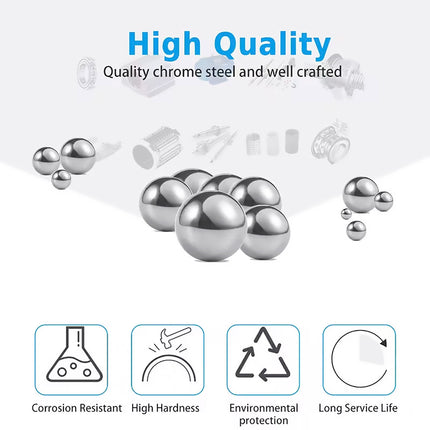 600PCS Stainless Steel Metric Ball Bearing Set Precision Steel Ball for Use DIY