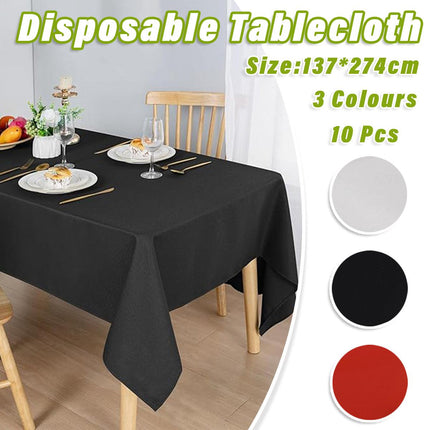 10pcs PEVA Rectangle Tablecloths Solid Colour Waterproof Party Table Covers