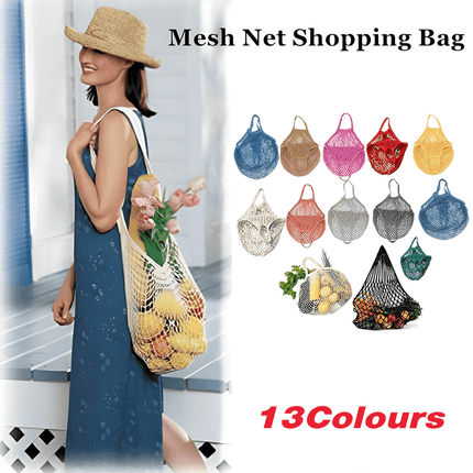 Mesh Net Turtle Bag String Shopping Bag Reusable Fruit Storage Handbag Totes Au
