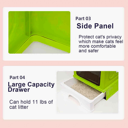 Folding Enclosed Cat Litter Box Foldable Drawer Toilet Anti-Splash Pet Supplies