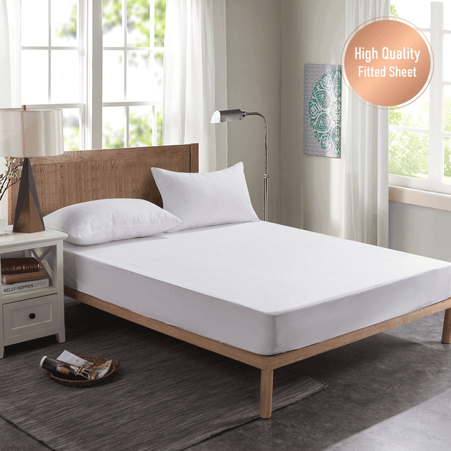 King 193x213cm Hotel Bedding White Cotton Satin Bedspread