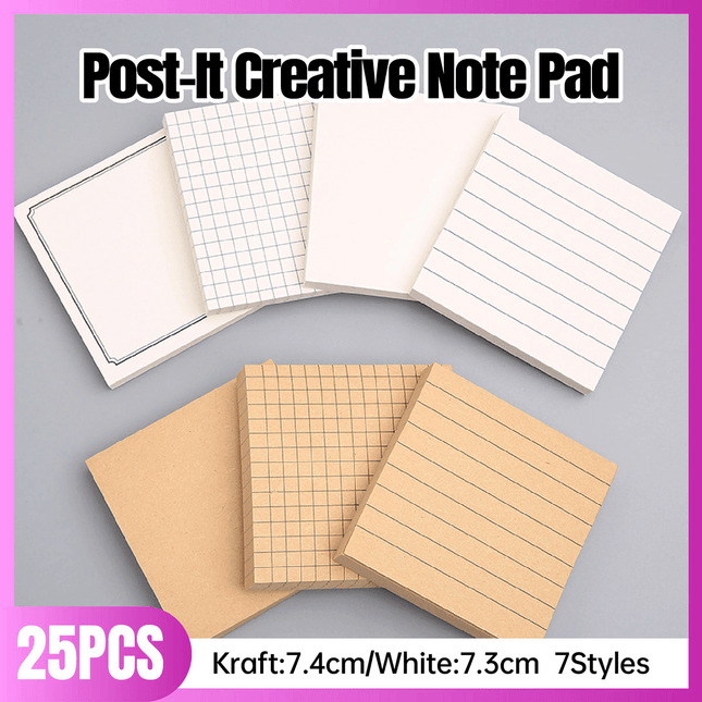 20PCS Creative Sticky Notes Tearable Square Note Pads for Students and Office