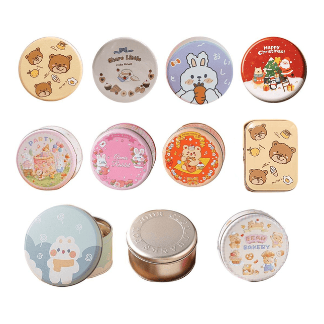 10PCS Cookie Tin Box Metal Biscuit Gift Box Candy Packaging Dragon Year Baking