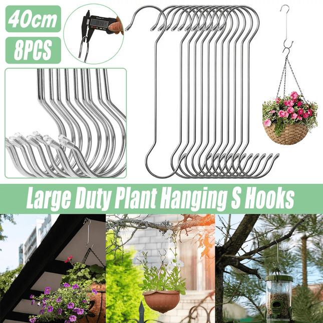 8pcs Metal S Hooks Multifunctional Garden Pot Hangers Outdoor Bird Feeder Hooks
