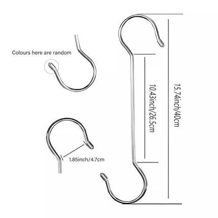 8pcs Metal S Hooks Multifunctional Garden Pot Hangers Outdoor Bird Feeder Hooks