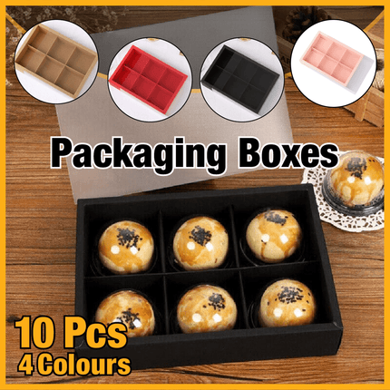 10PCS Cake Box with Transparent Lids Gift Packaging Boxes for Moon Cakes Cookie