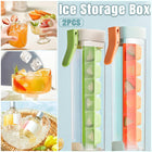 2pcs Press Ice Cube Tray 6 Grid Small Mould with Lid Ice Storage Box for Freezer