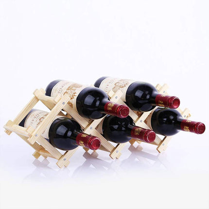 Wine Rack Wooden Display Rack Holds 5 or 10 Bottles for Home Decor Sturdy Durable