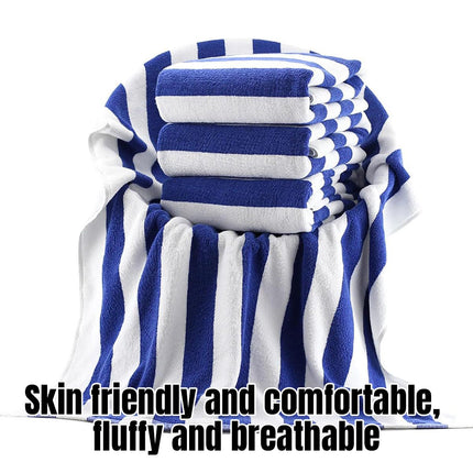 4pcs Striped Bath Towels 75x150cm Soft Absorbent Cotton Towels for Bathroom