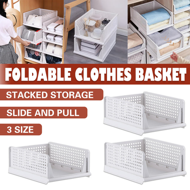 Clothes Storage Basket Stackable Drawer type Wardrobe Organizer Closet Storage