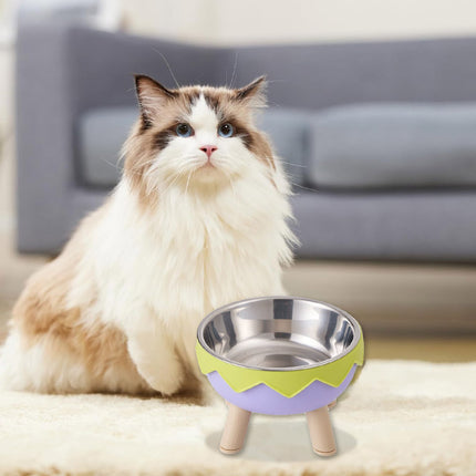 Eggshell Tall Pet Bowl Cat Dog Food Bowl Anti Slip Durable Raised Feeding Bowl