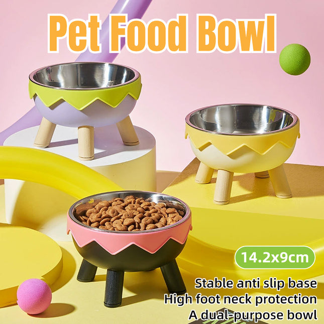 Eggshell Tall Pet Bowl Cat Dog Food Bowl Anti Slip Durable Raised Feeding Bowl