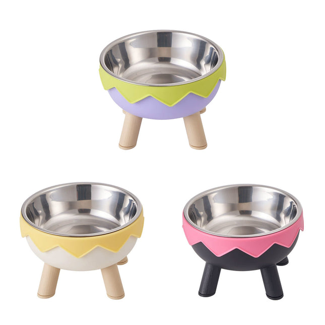Eggshell Tall Pet Bowl Cat Dog Food Bowl Anti Slip Durable Raised Feeding Bowl
