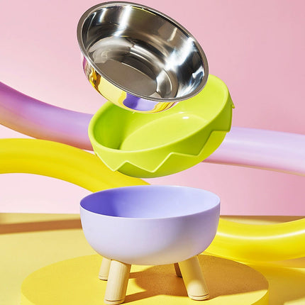 Eggshell Tall Pet Bowl Cat Dog Food Bowl Anti Slip Durable Raised Feeding Bowl