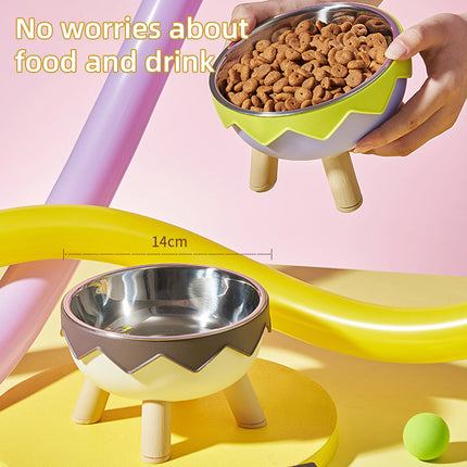 Eggshell Tall Pet Bowl Cat Dog Food Bowl Anti Slip Durable Raised Feeding Bowl