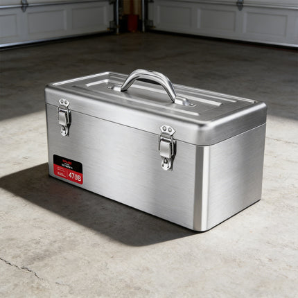 Portable Stainless Steel Toolbox Storage Organizer Durable Hand Carry Tool Case