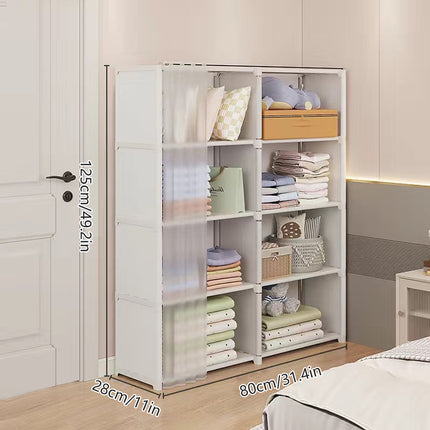 Multi-Layer Floor Standing Home Bookshelf Storage Rack Clothes Cabinet