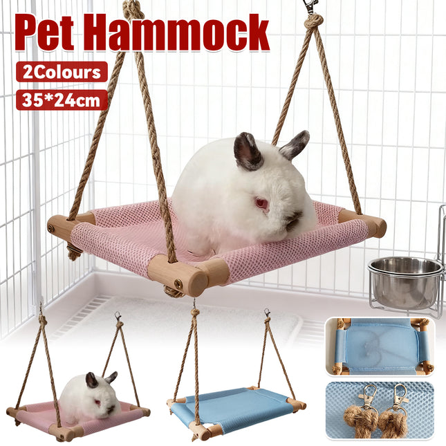 Small Pet Hammock Durable Breathable Mesh Hanging Bed for Indoor Cage Pets Use