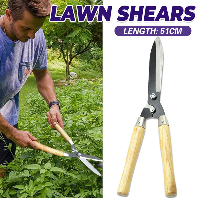 Garden Pruning Shears with Wooden Handle Trimming Sharp Durable Rust-Proof