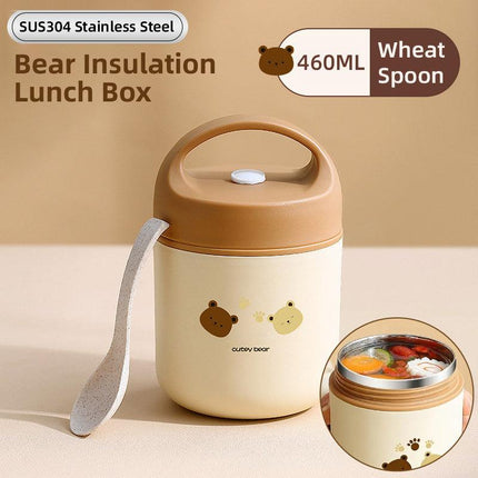 460ml Bear Insulated Soup Container Portable Box Breakfast Food Storage Box