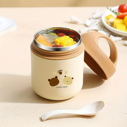 460ml Bear Insulated Soup Container Portable Box Breakfast Food Storage Box