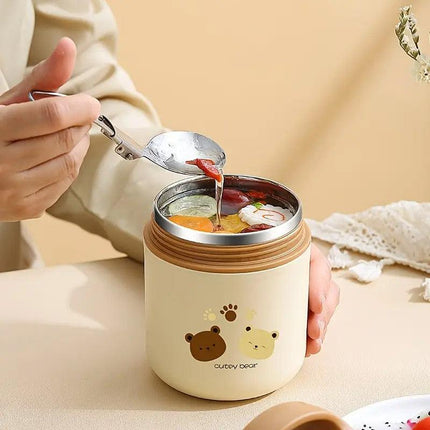 460ml Bear Insulated Soup Container Portable Box Breakfast Food Storage Box
