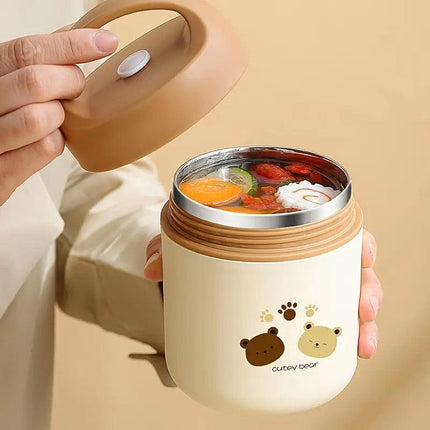 460ml Bear Insulated Soup Container Portable Box Breakfast Food Storage Box