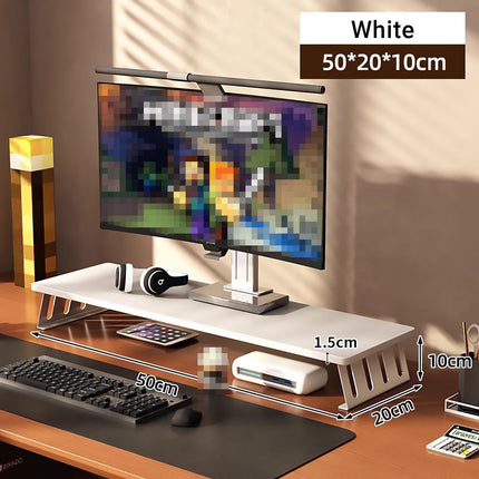 Monitor Riser Stand 50x20x10cm Wood Effect Top Slatted Legs 3 Colours for Desk
