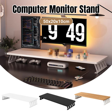 Monitor Riser Stand 50x20x10cm Wood Effect Top Slatted Legs 3 Colours for Desk
